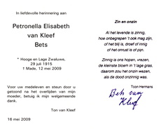 Petronella Elisabeth van Kleef